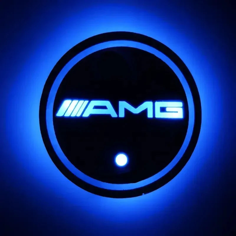 For Mercedes Benz AMG C260 W204 W205 W211 W212 W190 Auto Interior Atmosphere Light Coaster LED Illuminated Car Water Cup Coaster