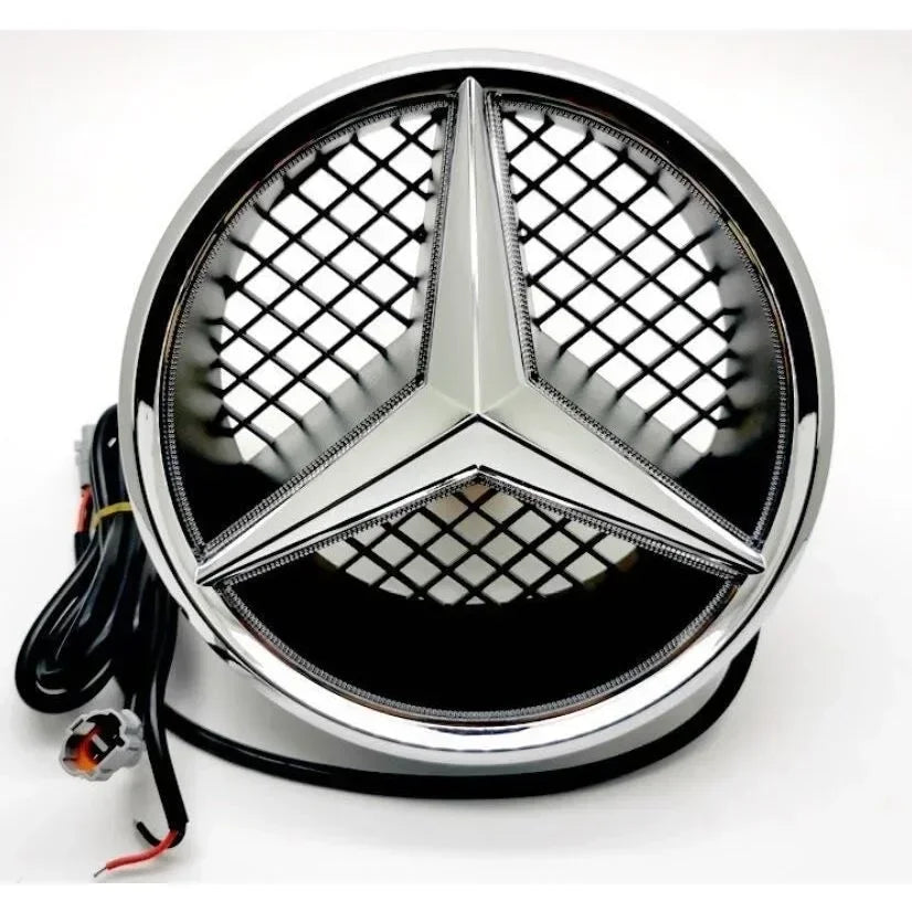 Car Front Grilled Star Emblem LED Illuminated Logo White Blue Red Light for Mercedes Benz W205 C E R ML GL GLA CLA CLS 2013-2016