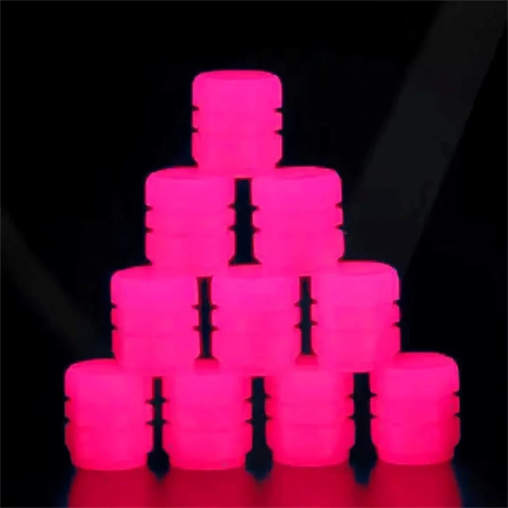 20Pc Luminous Valve Caps Fluorescent Night Glowing Decor Car Motorcycle Bicycle Wheel Hub Valve Stem Cap Styling Car Accessories