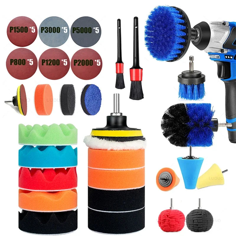 Car Cleaning Waxing Interior Detail Brush Automobile Tire Brush for Polisher Electric Drill