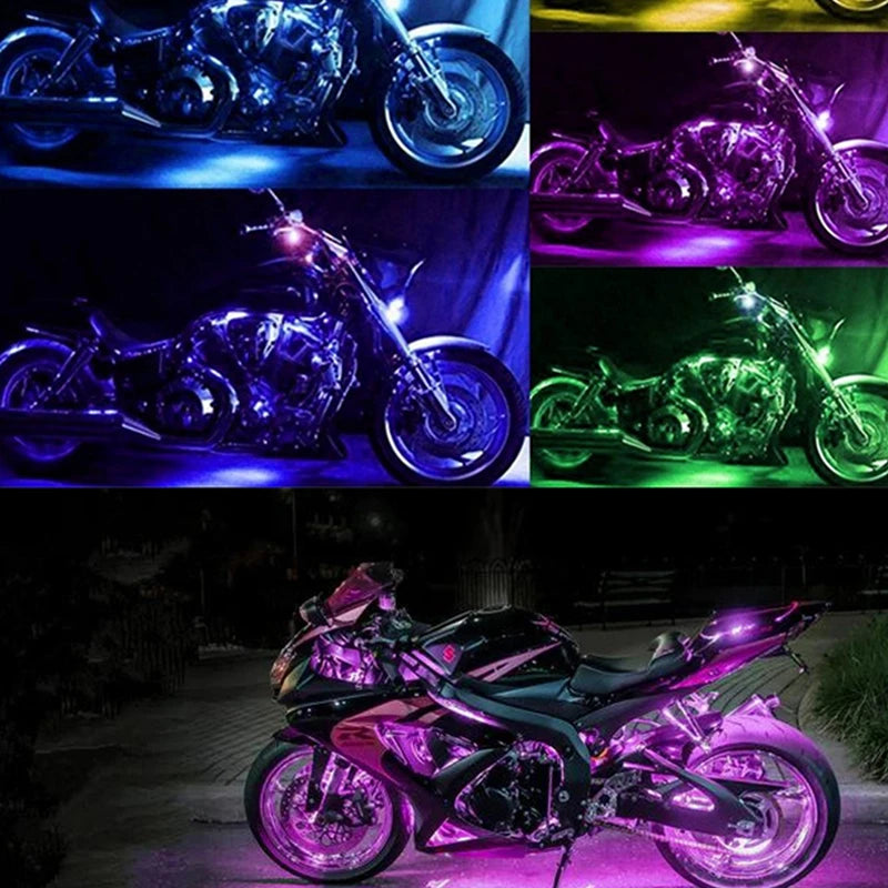 LED Motorcycle Car Atmosphere Foot Light Remote Control Flexible Waterproof