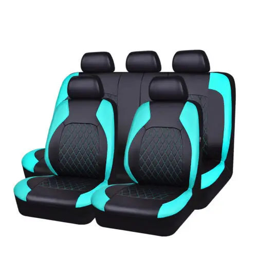 Full Surrounded Waterproof All Season Protective Interior Pu Leather Universal Leather Car Seat Cover Accessory Full Set