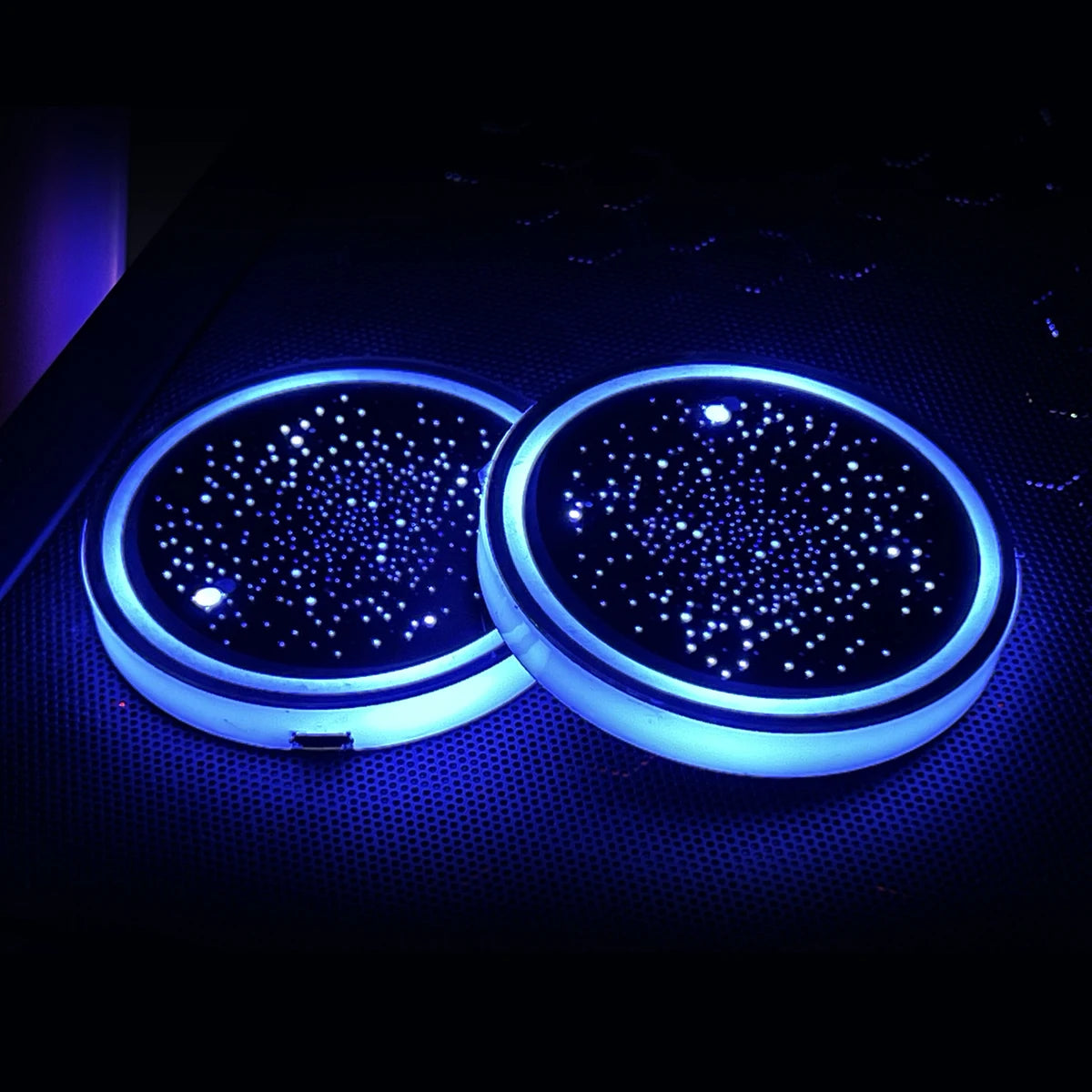 2PCS LED Cup Holder Lights for Car, 7 Color-Changing Light Up Cup