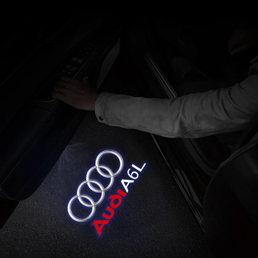 LED Car Door Badge Welcome Light Laser Projector Lamp For Audi Sline Quattro S3 S4 S5 S6 S7 RS Q7 Q5 Q3 A4 B8 8P A3 A6 C7 A5 A6L