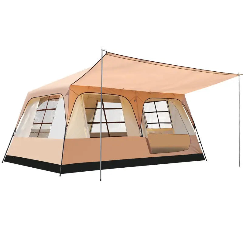 Hot Outdoor Large Camping Party Tent Two Room One Living Room Windproof waterproof sunshade keep warm four seasons camping Tent