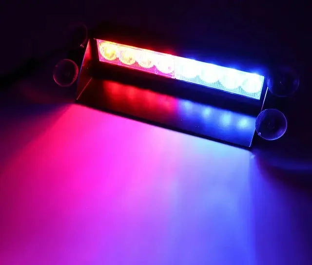 8 LED Universal Car Strobe Light Flasher Vehicle Windshield Flashing Warning Signal Lamp Red Blue Police Emergency lights 12V