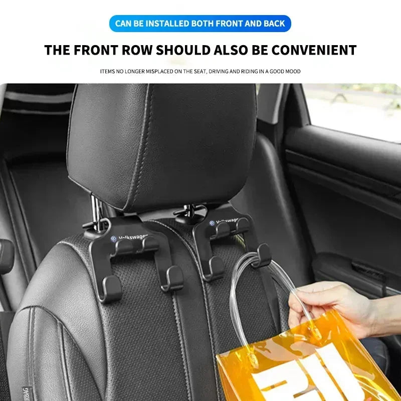 Car Seat Headrest Hook Handbag Purse Hanger Storage Organizer For Volkswagen VW Golf-4 5 6 7 Bora Jetta POLO Bora Passat Superb