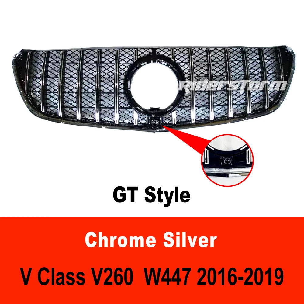 2015-2022 For V Class Grill For vito W447 Diamond Grille For V260  V220 Racing diamond front grille front mesh V class grillle