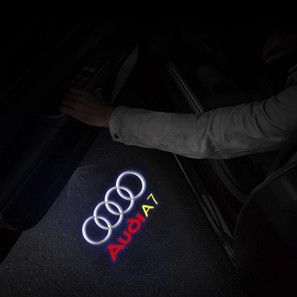 LED Car Door Badge Welcome Light Laser Projector Lamp For Audi Sline Quattro S3 S4 S5 S6 S7 RS Q7 Q5 Q3 A4 B8 8P A3 A6 C7 A5 A6L