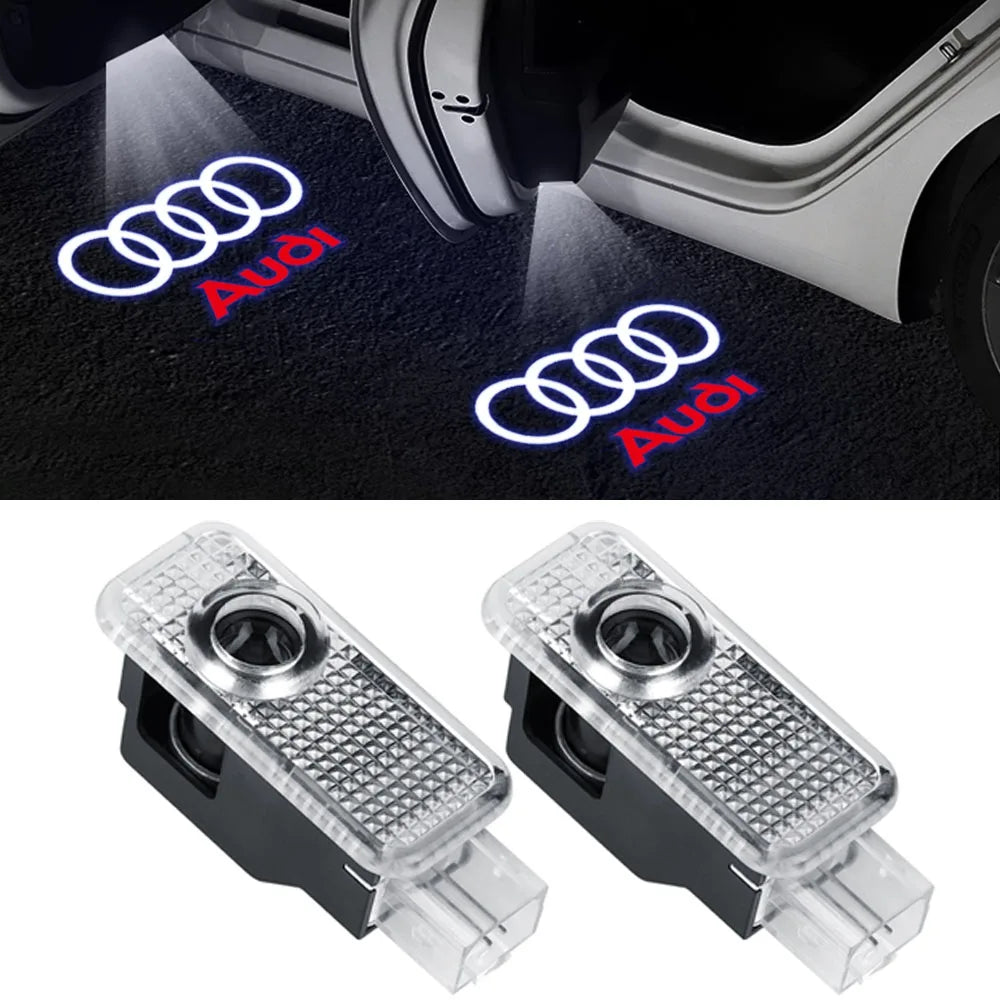 LED Car Door Badge Welcome Light Laser Projector Lamp For Audi Sline Quattro S3 S4 S5 S6 S7 RS Q7 Q5 Q3 A4 B8 8P A3 A6 C7 A5 A6L