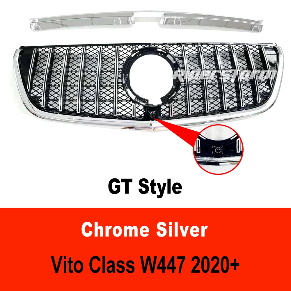 2015-2022 For V Class Grill For vito W447 Diamond Grille For V260  V220 Racing diamond front grille front mesh V class grillle