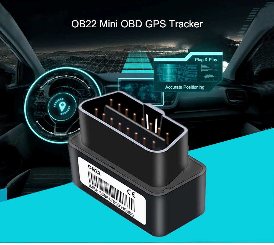 JIMIMAX OB22 Mini OBD GPS Tracker Voice Monitor Car Locator 16Pin Plug Real Time Position Alarm Geo-fence Tracking Device APP PC