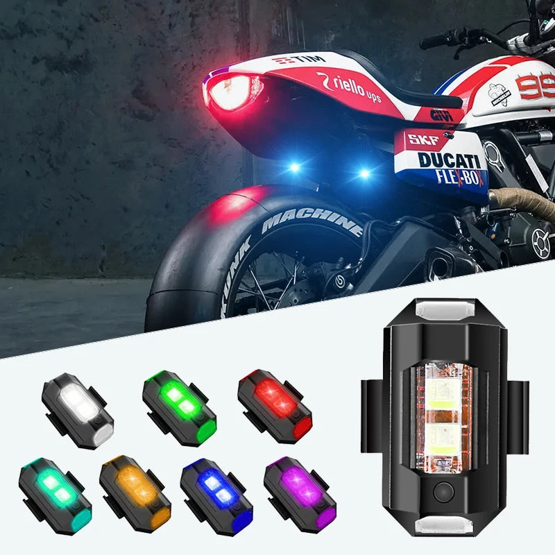 Motorcycle Light Drone Strobe Light 7 Color Mini USB LED Anti-Collision Bike Aircraft Night Flying Flashing Warning Signal Light