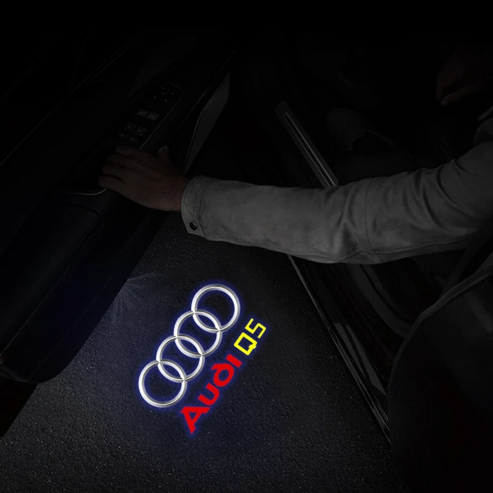 LED Car Door Badge Welcome Light Laser Projector Lamp For Audi Sline Quattro S3 S4 S5 S6 S7 RS Q7 Q5 Q3 A4 B8 8P A3 A6 C7 A5 A6L