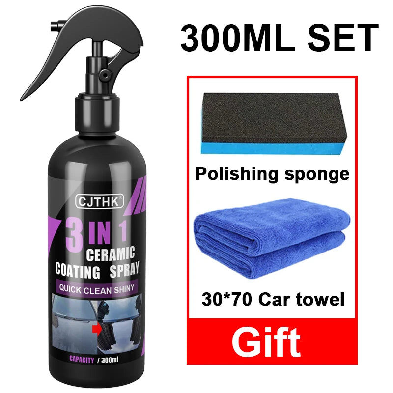 3 In 1 Car Ceramic Spray Coating Wax Liquid Coatin Nano Crystal Hydrophobic Layer Polishing Paint