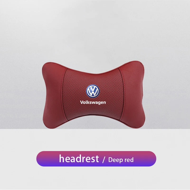 1Pcs Car Seat Headrest Auto Logo Neck Pillow For Volkswagen