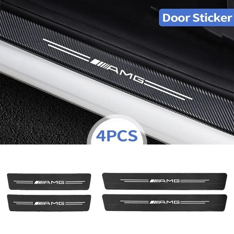 For Mercedes Benz AMG carbon fiber door sticker protector car threshold strip sticker Mercedes Benz C EClass W124 W210 W204 W203