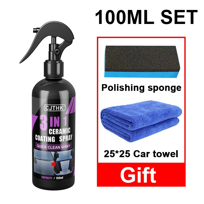 3 In 1 Car Ceramic Spray Coating Wax Liquid Coatin Nano Crystal Hydrophobic Layer Polishing Paint