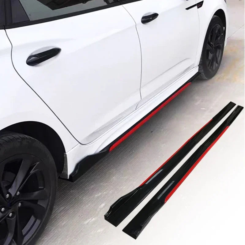 Universal Red Black 2.2M Side Skirt Extensions Car Side Skirts Winglet Splitters Lip For Benz For VOLKSWAGEN For Ford