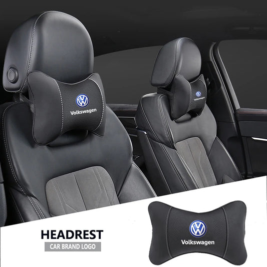 1Pcs Car Seat Headrest Auto Logo Neck Pillow For Volkswagen