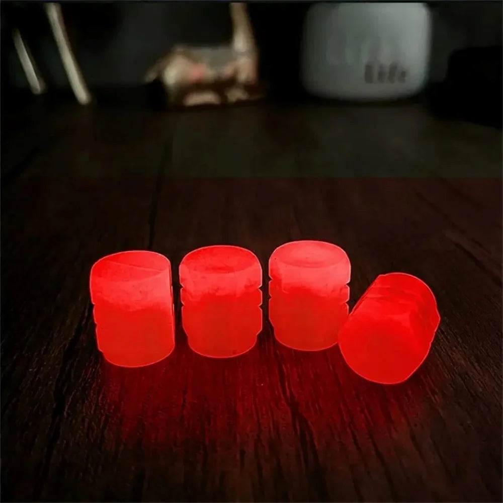 20Pc Luminous Valve Caps Fluorescent Night Glowing Decor Car Motorcycle Bicycle Wheel Hub Valve Stem Cap Styling Car Accessories