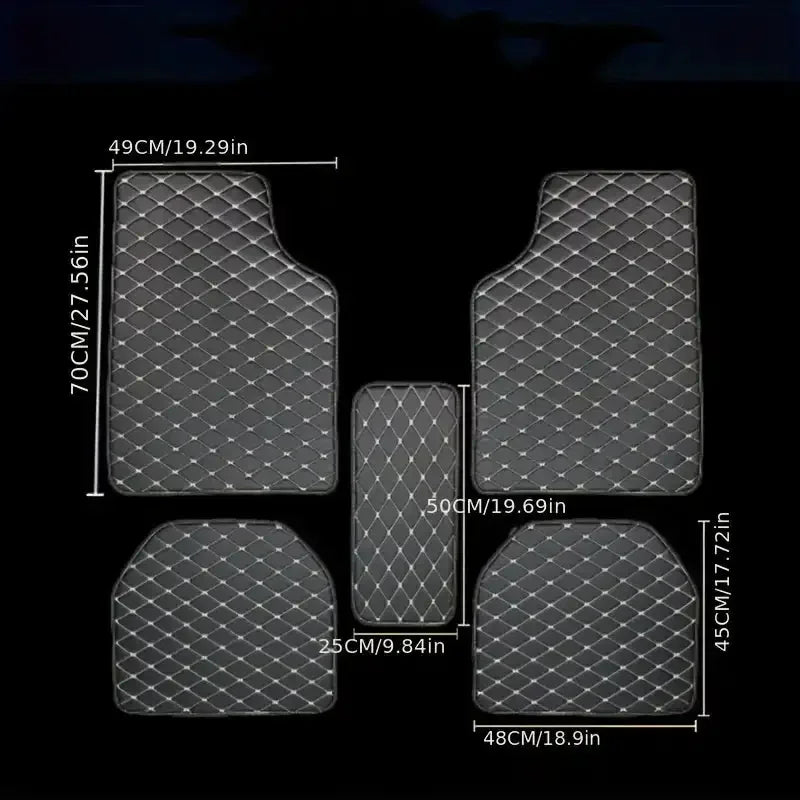 5 pcs Waterproof Leather Car Floor Mats Universal Auto Foot Pad Protector Automobile Interior Carpet Accessories Interior