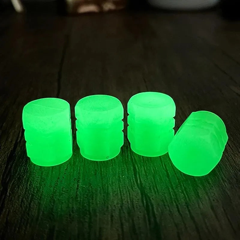 20Pc Luminous Valve Caps Fluorescent Night Glowing Decor Car Motorcycle Bicycle Wheel Hub Valve Stem Cap Styling Car Accessories