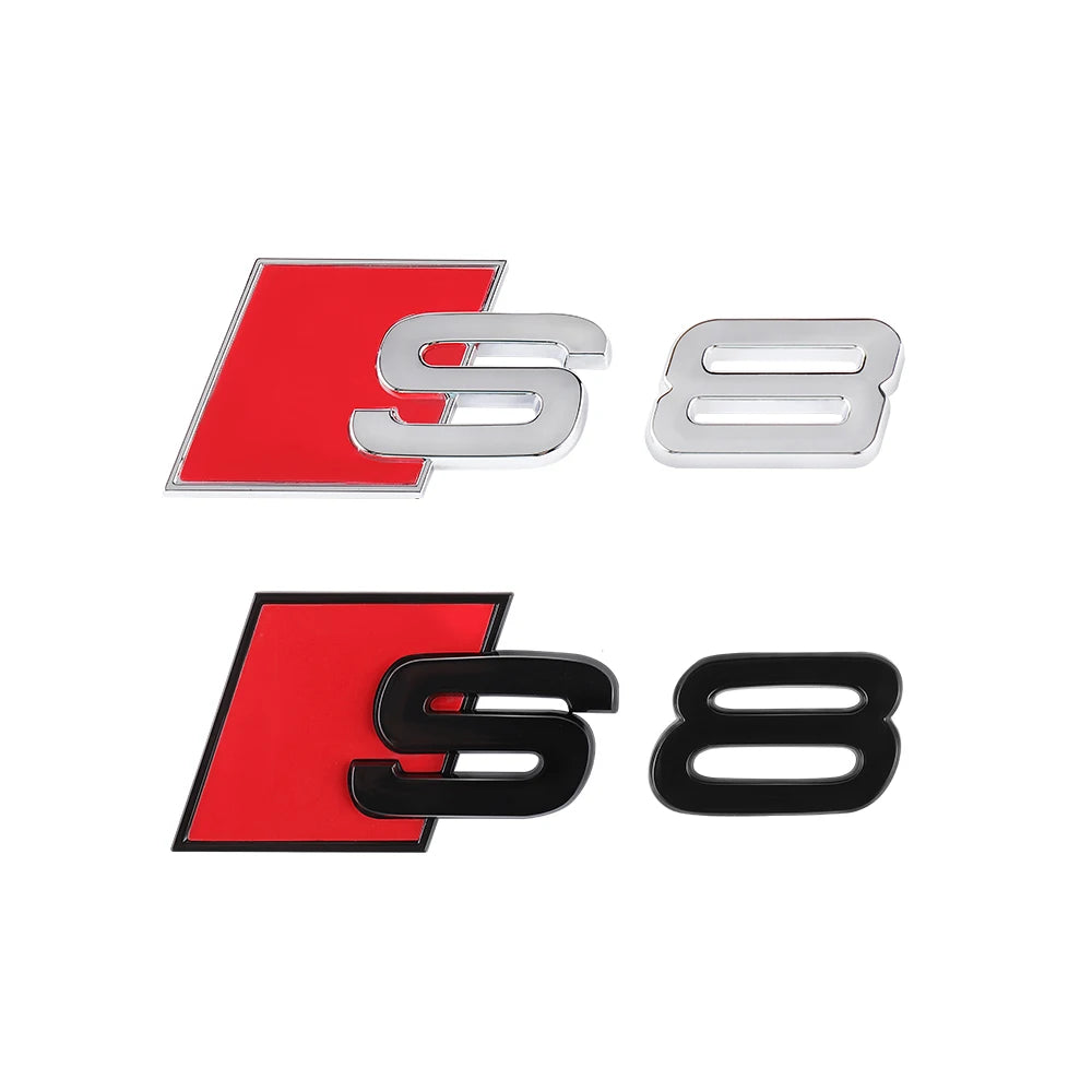 Car Body Rear Trunk ABS Badge S3 S4 S5 S6 S7 S8 Emblem Sticker Decor Accessories for Audi A4 B8 B6 B9 B7 A3 8P 8V 8L A6 C7 C6 C5