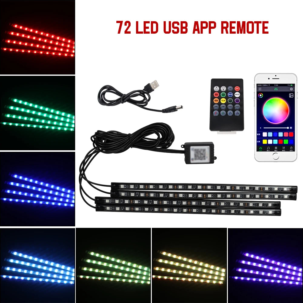 Car Interior Decorative Lamps Strips Atmosphere Lamp Cold Light Decorative Dashboard Console Auto LED Ambient Lights Party Lamps