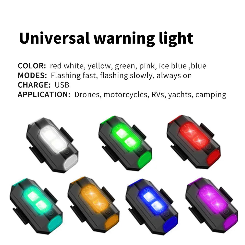 Motorcycle Light Drone Strobe Light 7 Color Mini USB LED Anti-Collision Bike Aircraft Night Flying Flashing Warning Signal Light