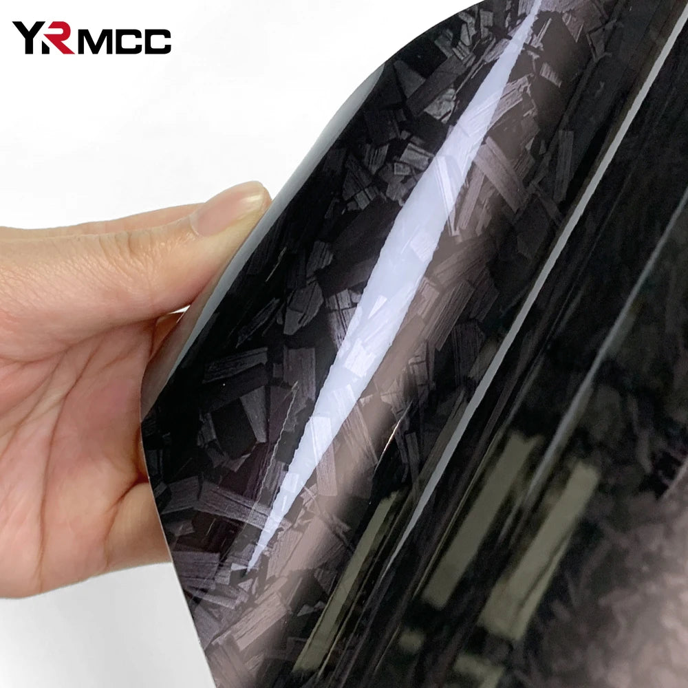 Carbon Fiber Film Glossy Black Car Body Film Forged Carbon Fiber Vinyl Wrap Film Self Adhesive Decal Sticker for Car Accessories