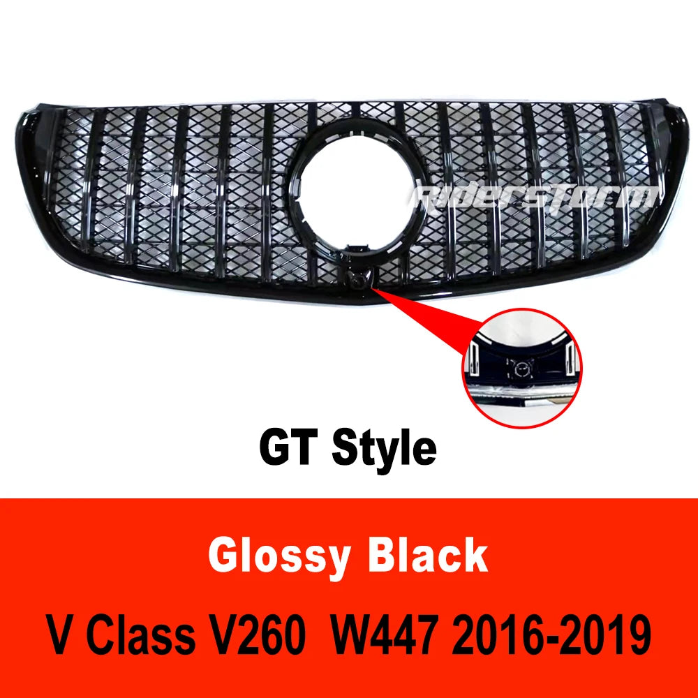 2015-2022 For V Class Grill For vito W447 Diamond Grille For V260  V220 Racing diamond front grille front mesh V class grillle