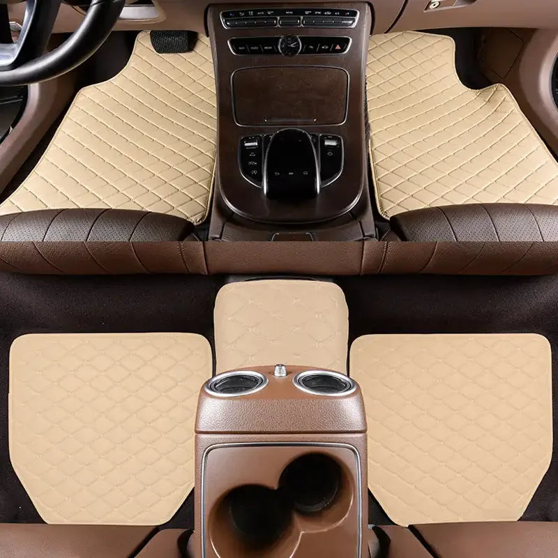 5 pcs Waterproof Leather Car Floor Mats Universal Auto Foot Pad Protector Automobile Interior Carpet Accessories Interior