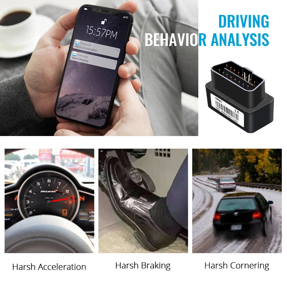 JIMIMAX OB22 Mini OBD GPS Tracker Voice Monitor Car Locator 16Pin Plug Real Time Position Alarm Geo-fence Tracking Device APP PC