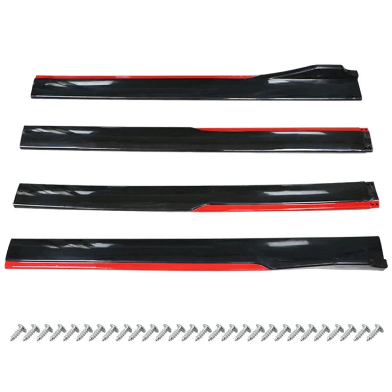 Universal Red Black 2.2M Side Skirt Extensions Car Side Skirts Winglet Splitters Lip For Benz For VOLKSWAGEN For Ford