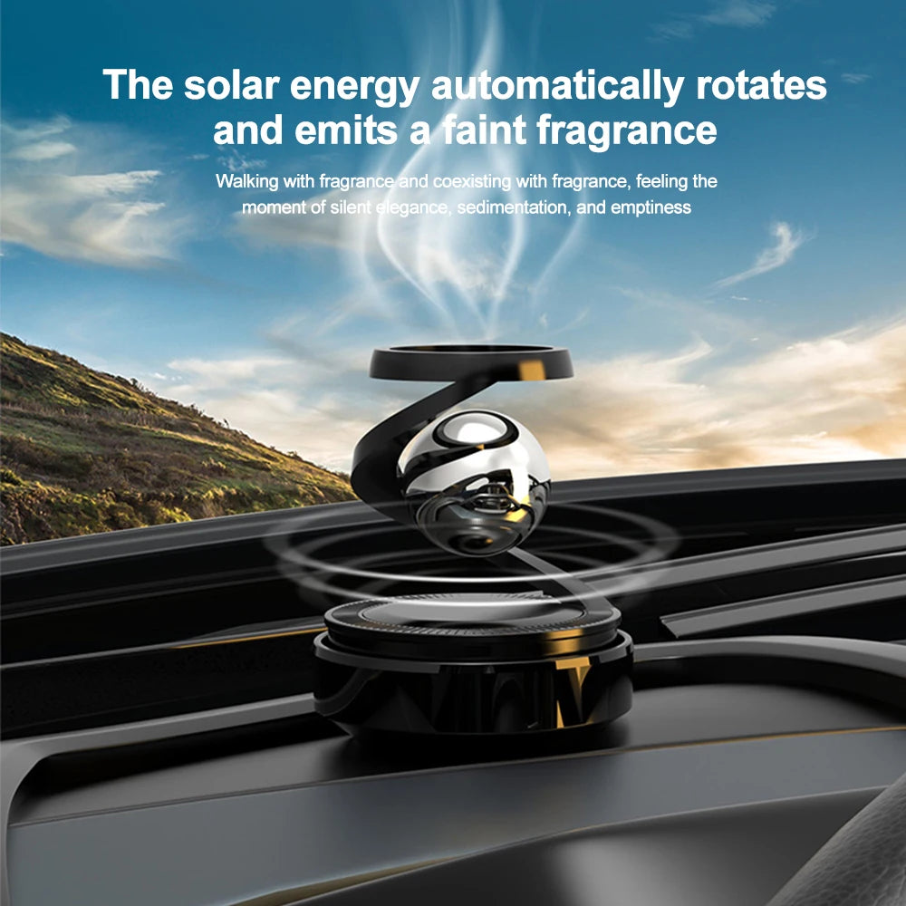 Solar Car Rotating Aromatherapy Perfume Diffuser Levitation Rotating Auto Lasting Fragrance Air Purifier Car Interior Accessorie