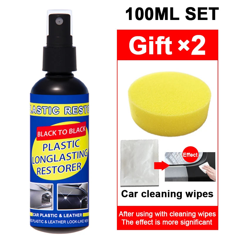 Car Plastic Restorer Coating Agent Auto Plastic Rubber Exterior Repair Clean Refresh Restoration Agent Black Shine Seal Brighten