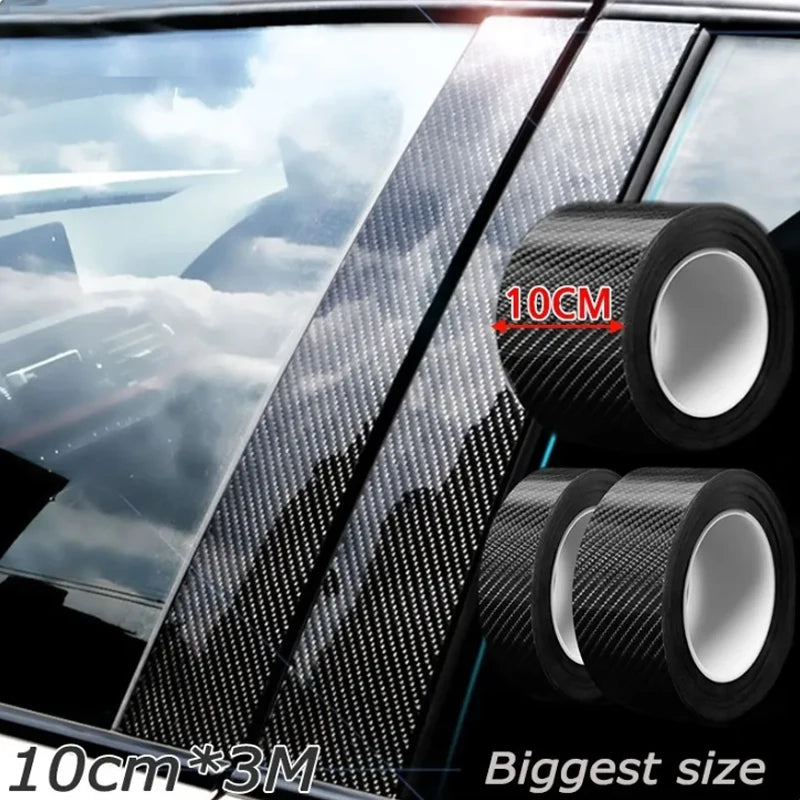 Anti Scratch Car Door Sill Protector Sticker Nano Carbon Fiber DIY Paste Protector Strip Auto Side Mirror Protection Tape Film