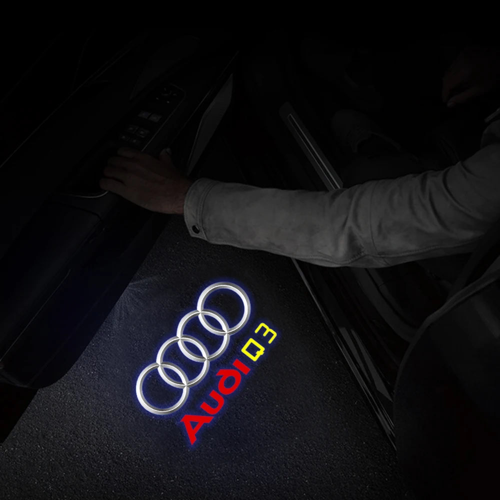 LED Car Door Badge Welcome Light Laser Projector Lamp For Audi Sline Quattro S3 S4 S5 S6 S7 RS Q7 Q5 Q3 A4 B8 8P A3 A6 C7 A5 A6L