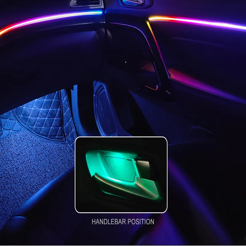 Universal Ambient Lights 64 Color For House & Cars Interior Acrylic Light Guide Fiber Optic Car Decoration Atmosphere Light 18 in1