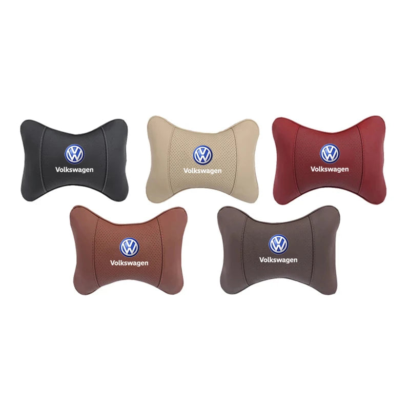 1Pcs Car Seat Headrest Auto Logo Neck Pillow For Volkswagen