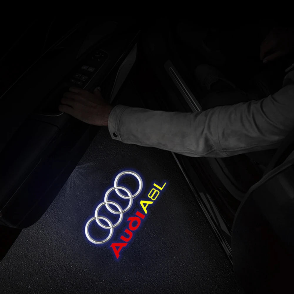 LED Car Door Badge Welcome Light Laser Projector Lamp For Audi Sline Quattro S3 S4 S5 S6 S7 RS Q7 Q5 Q3 A4 B8 8P A3 A6 C7 A5 A6L