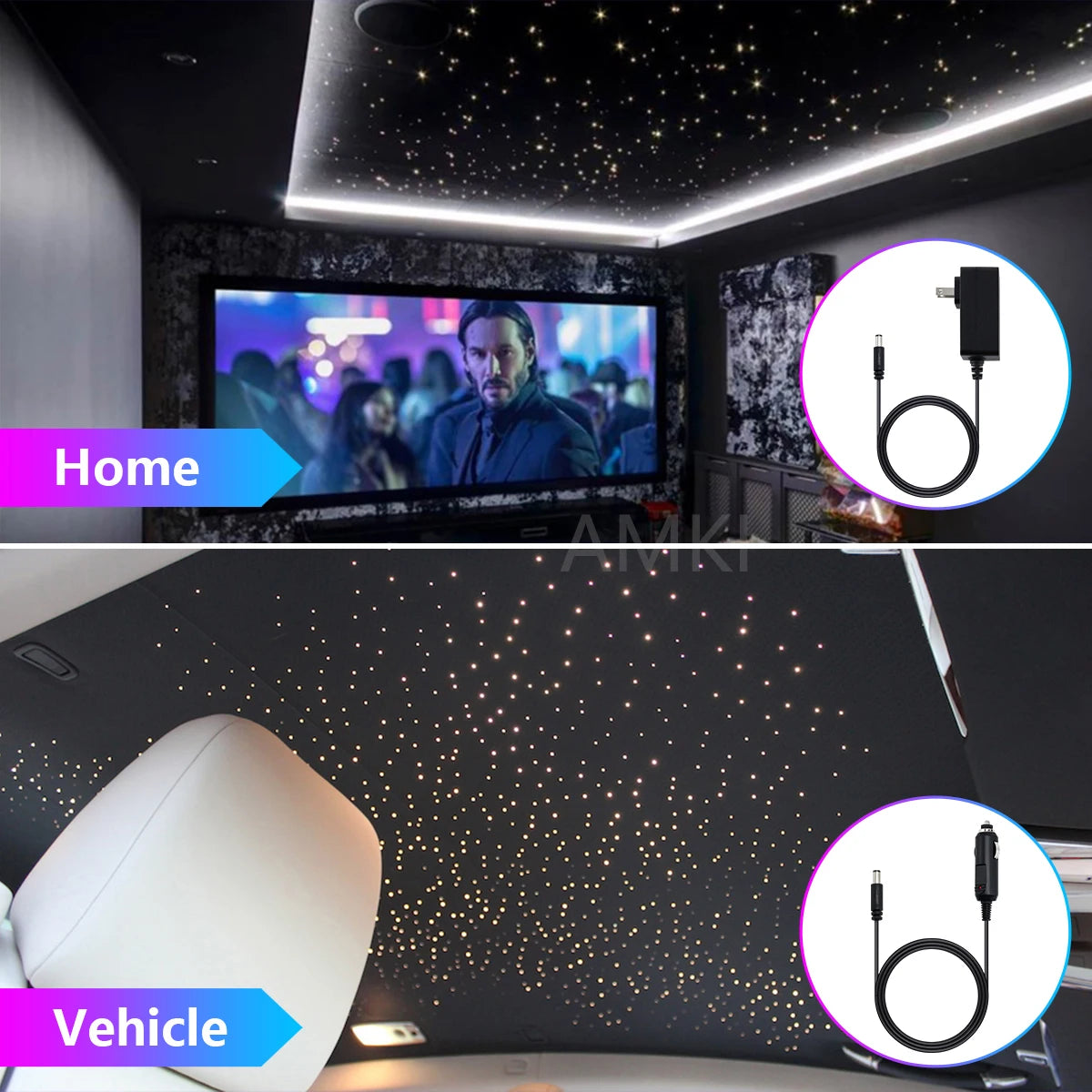 DC12V Car Roof Star Light 10W RGBW Twinkle Car Led Interior Lights Starry Sky Ceiling Bluetooth APP Control Led Fiber Optic lamp