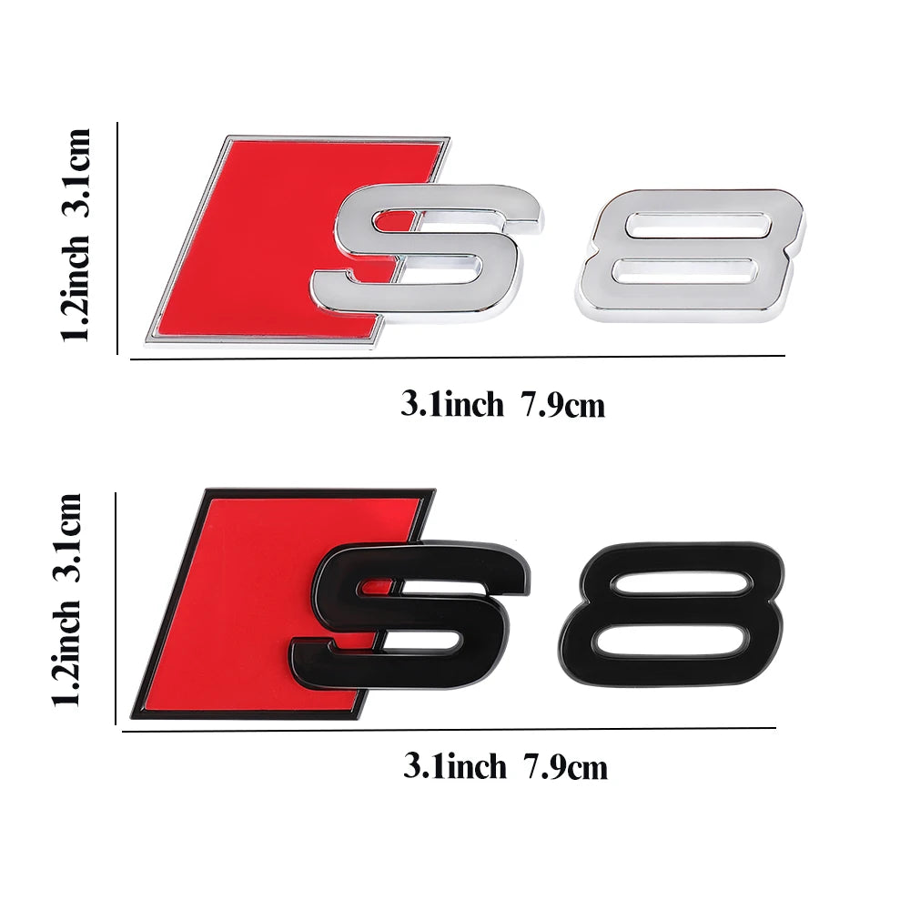 Car Body Rear Trunk ABS Badge S3 S4 S5 S6 S7 S8 Emblem Sticker Decor Accessories for Audi A4 B8 B6 B9 B7 A3 8P 8V 8L A6 C7 C6 C5