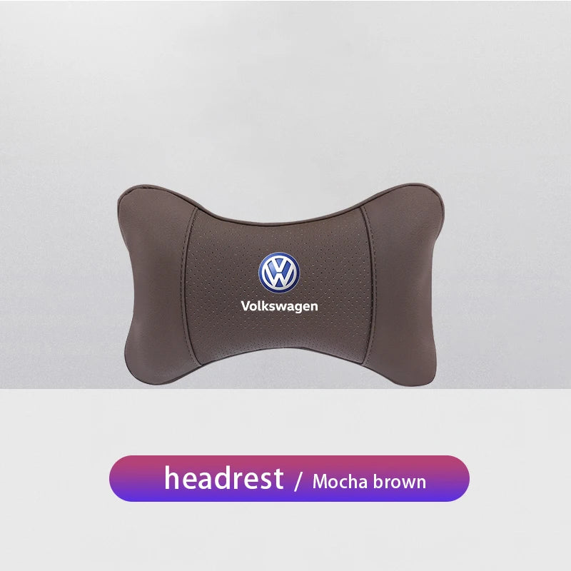 1Pcs Car Seat Headrest Auto Logo Neck Pillow For Volkswagen